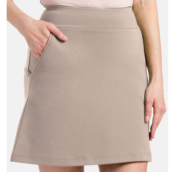 Fishers Finery Ponte Knit A-Line Tan Skirt with Pockets Sz XS - Picture 8 of 9